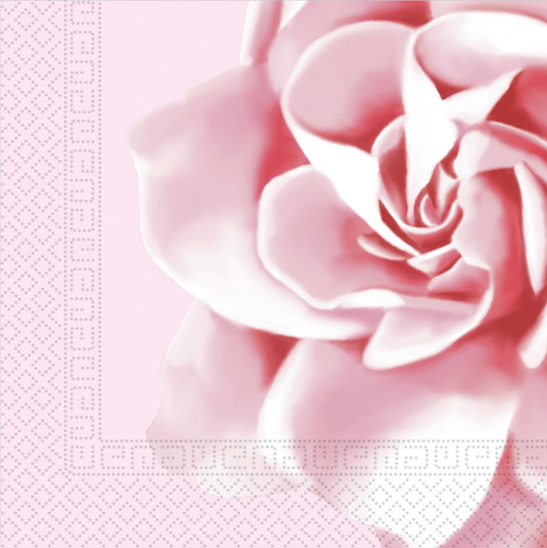 NAPKINS 3 PLY 33X33 PINK ROSE 20CT