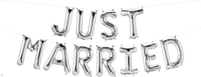 16 IN FOIL JUST MARRIED SILVER KIT AIR FILLED 1CTP