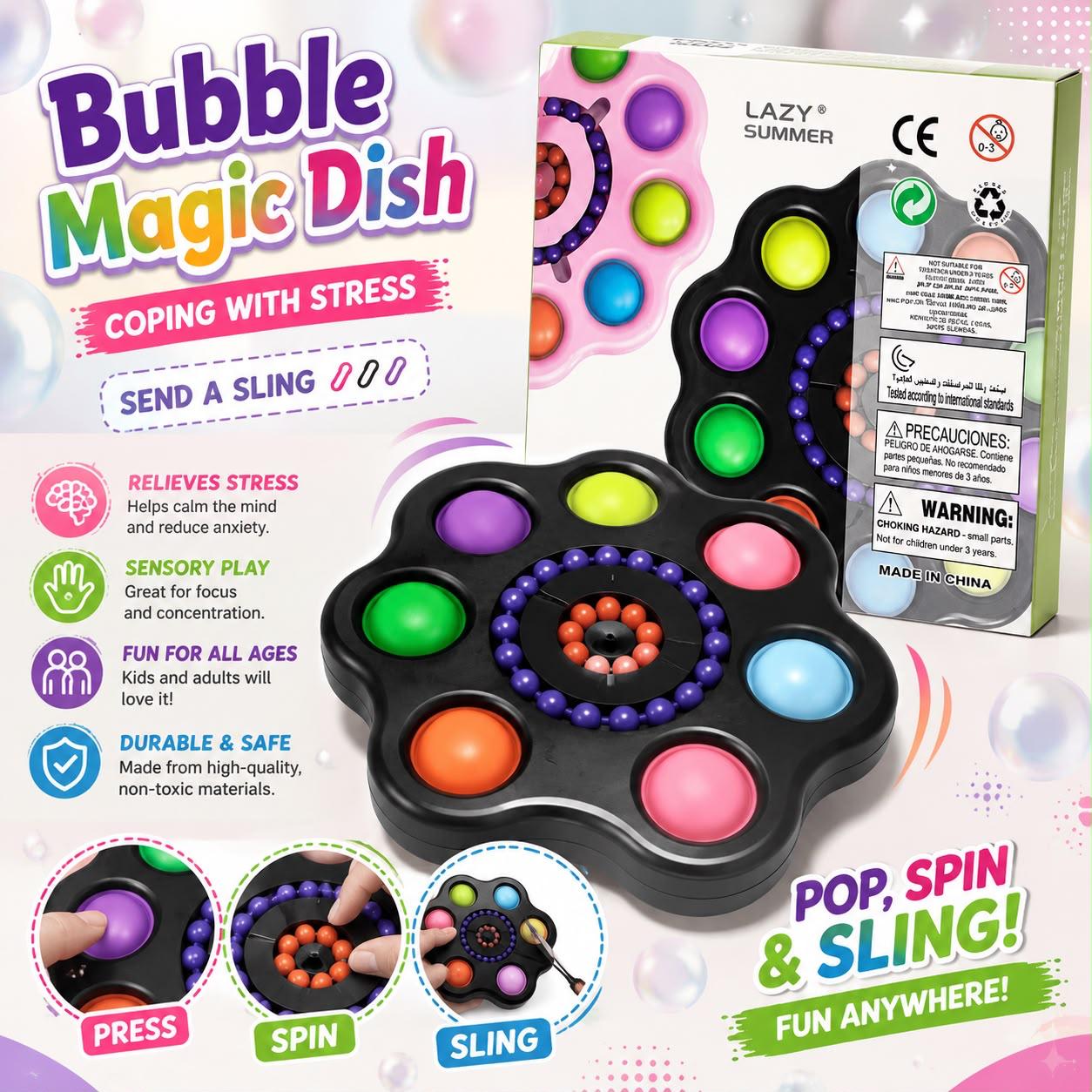 BUBBLE MAGIC DISH FIDGET TOY