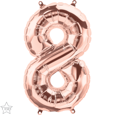 16 IN ROSE GOLD NUMBER 8 AIR FILLED 1CTP
