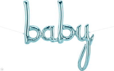 46 IN FOIL BABY SCIPT PASTEL BLUE AIR FILLED 1CTP