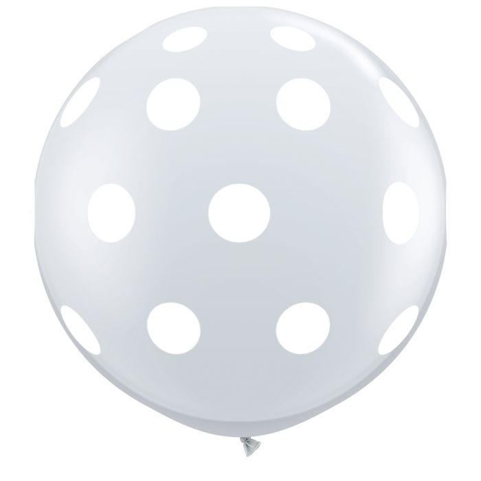 3 FT LATEX PRT BIG POLKA DOTS A RND DIAMO CLR 2CTP