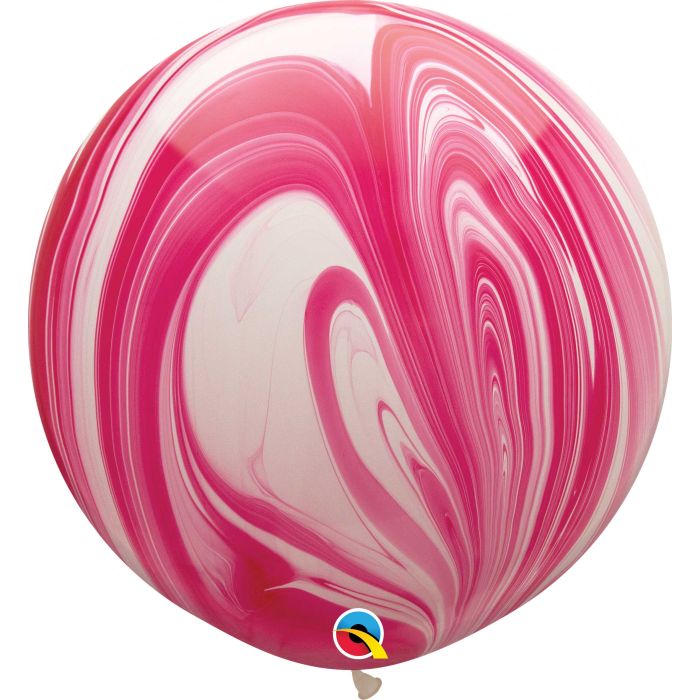 3 FT LATEX RND RED & WHITE SUPERAGATE 2CTP