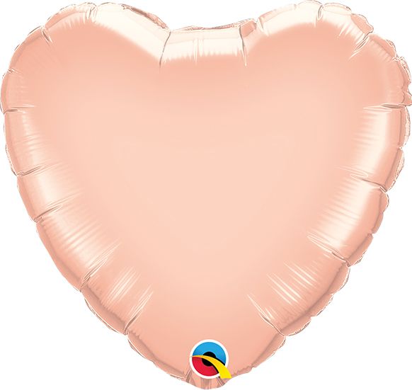9 INCH FOIL HEART ROSE GOLD PLAIN 1CTL
