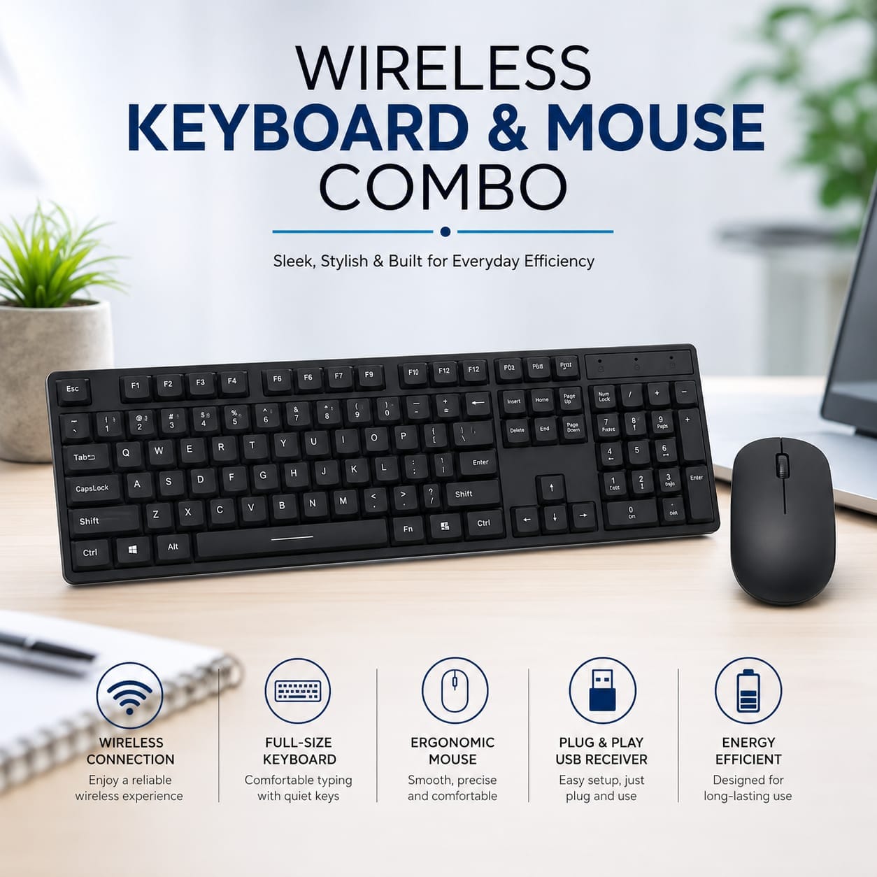 Wireless Keyboard & Mouse Combo