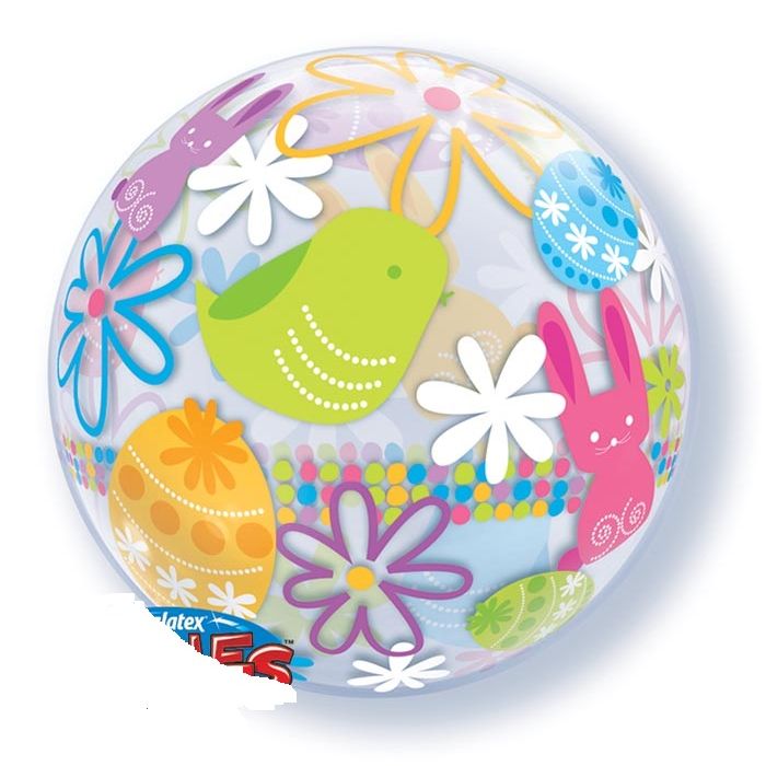 22 INCH SINGLE BUBBLE SPRING BUNNIES&FLOWERS 1CTP