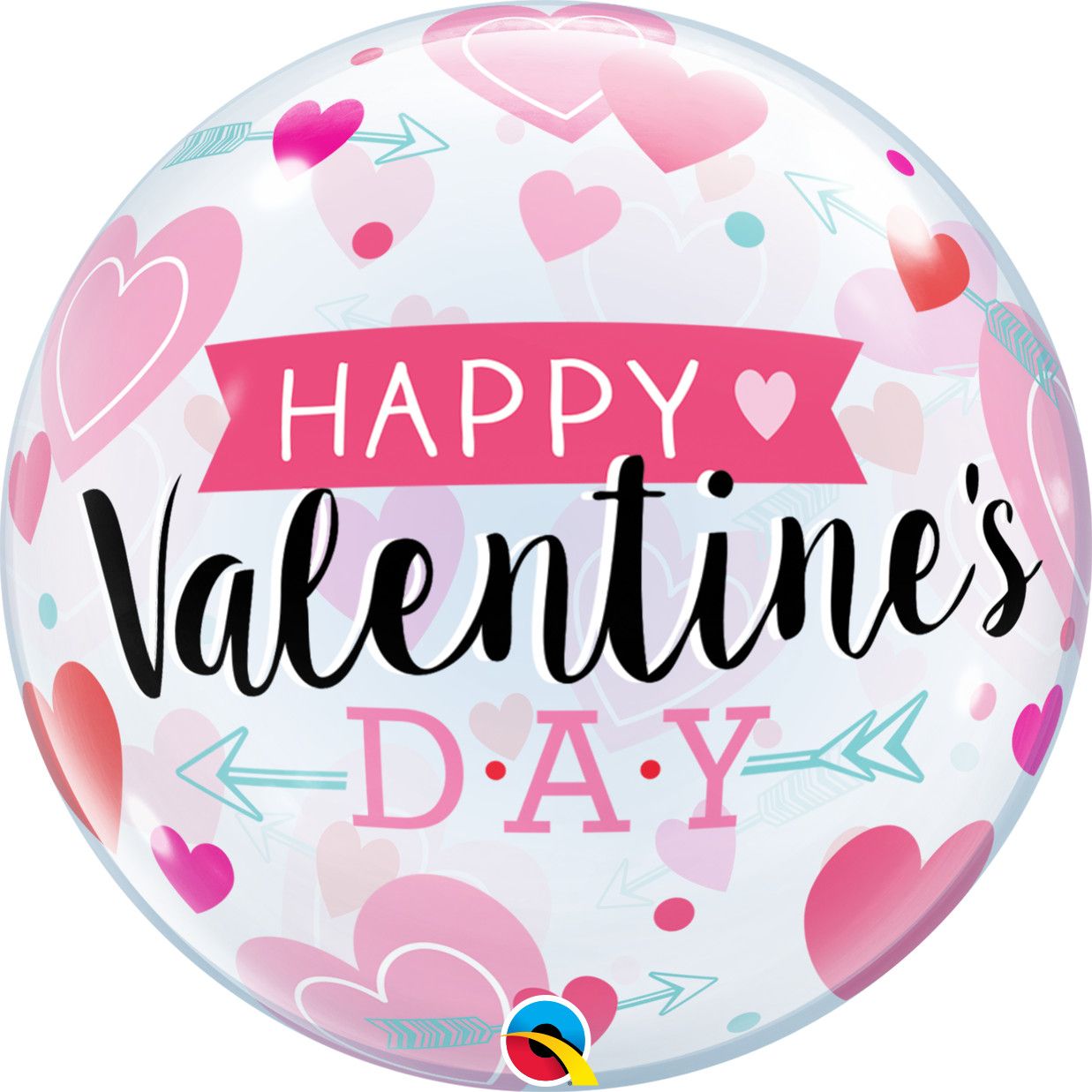 22 INCH SINGLE BUBBLE VDAY ARROWS & HEARTS 1CTP