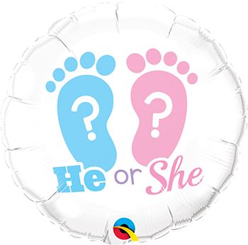 18 Inch foil Round He Or She Footprint 1pc