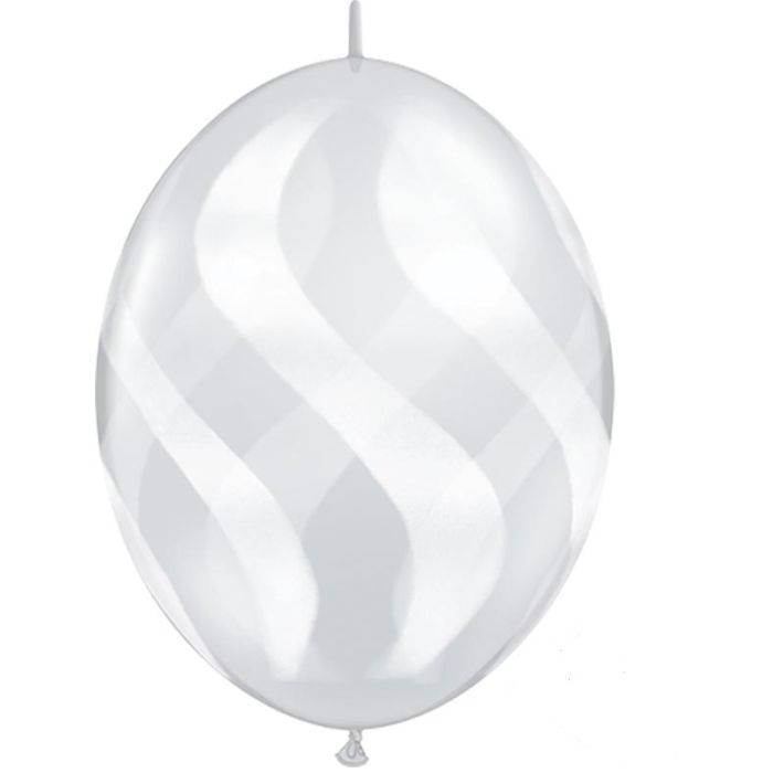 12 INCH LATEX QUICKLINKS WVY STRIPESWHT 50CTP