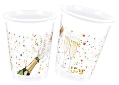 SPRKLING CELEBRATION PLASTIC CUPS 200ML 8CT