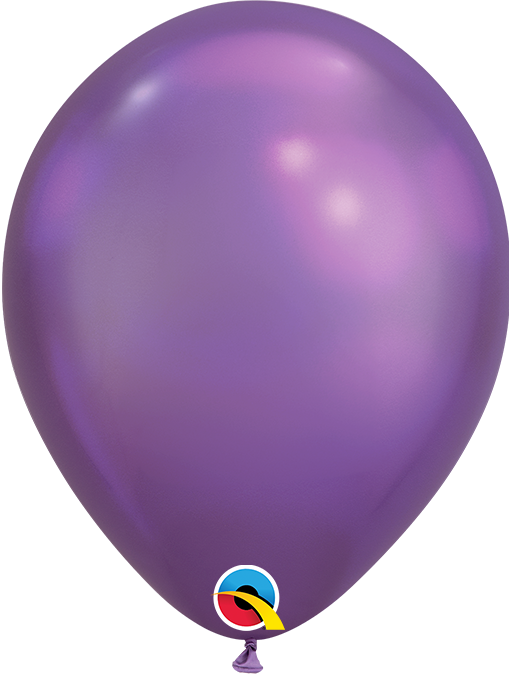 7 INCH LATEX RND CHROME PURPLE AIR FILLED 100CT