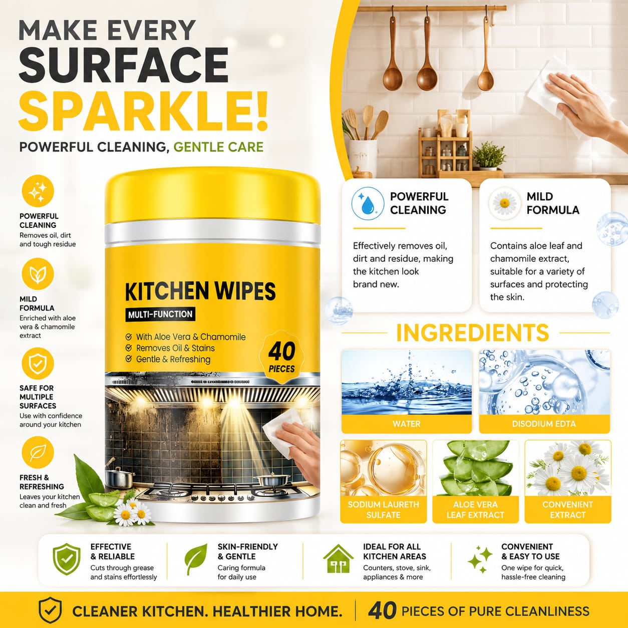 Multi Function Kitchen Wipes