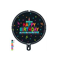 18 INCH AIR-HELIUM FOIL BDAY BLACK CNFETI 1CTP