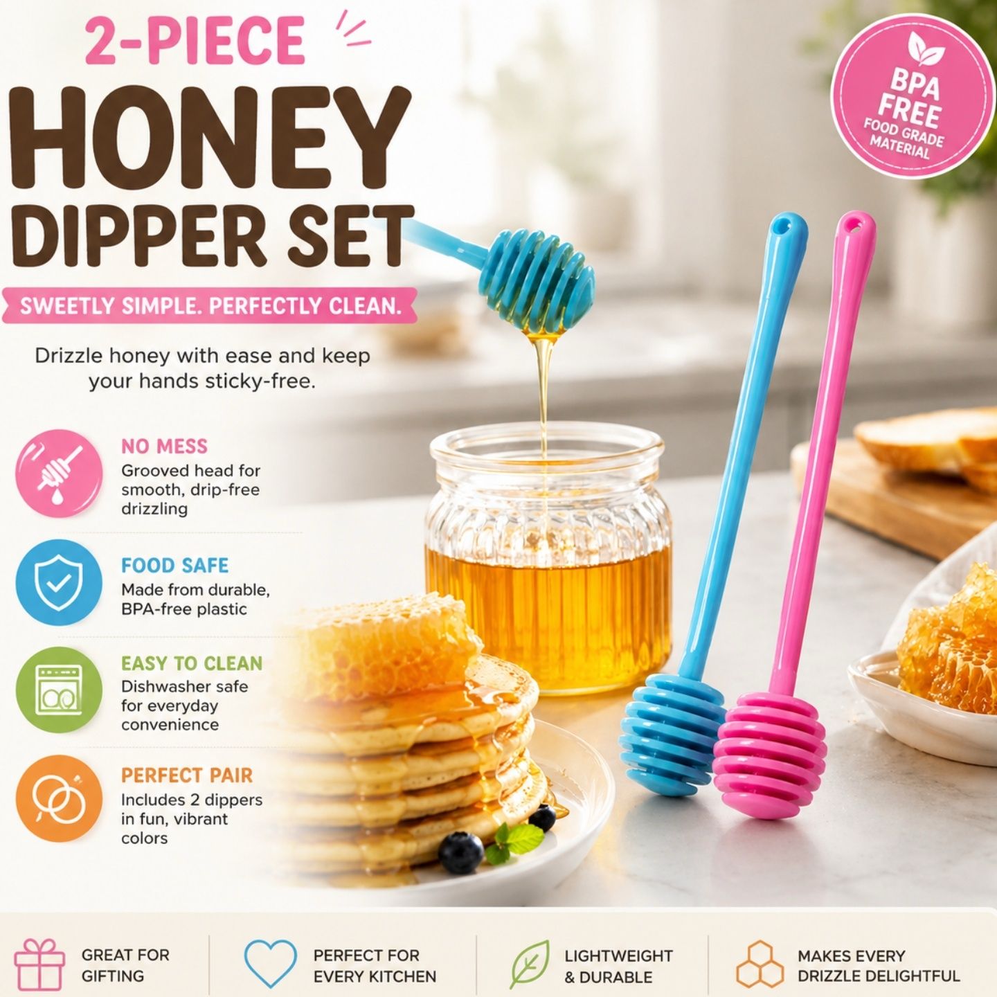 2pc Honey Dipper Set