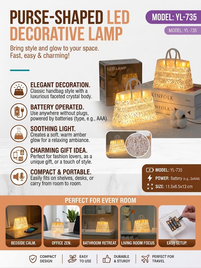 Purse Shaped LED Decorative Lamp