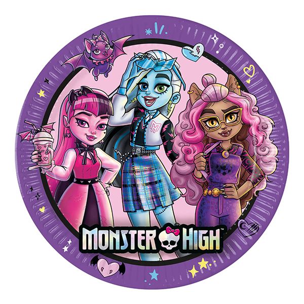 MONSTER HIGH PAPER PLATES 23CM 8CT