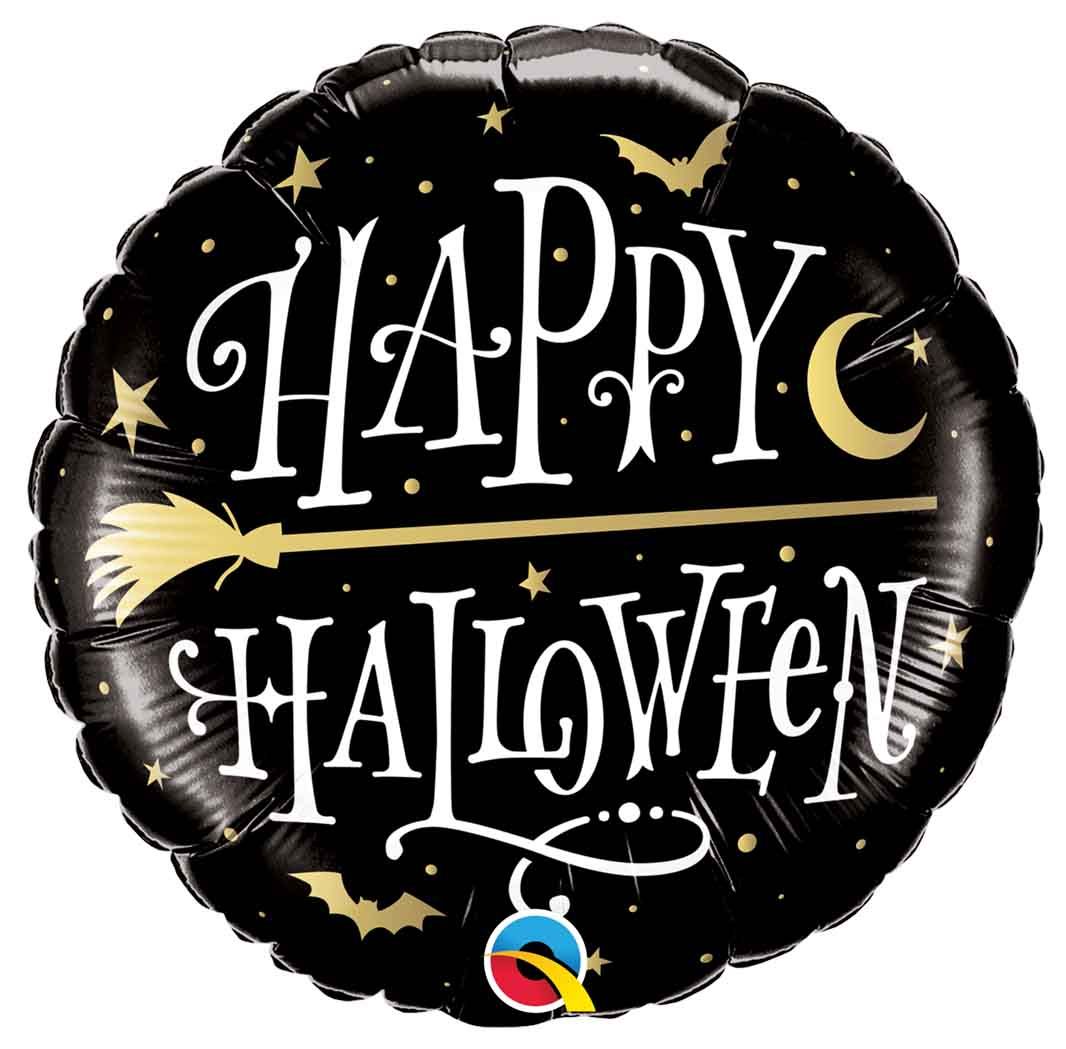 18 INCH FOIL HALLOWEEN GOLDEN BROOMSTICK 1CTP