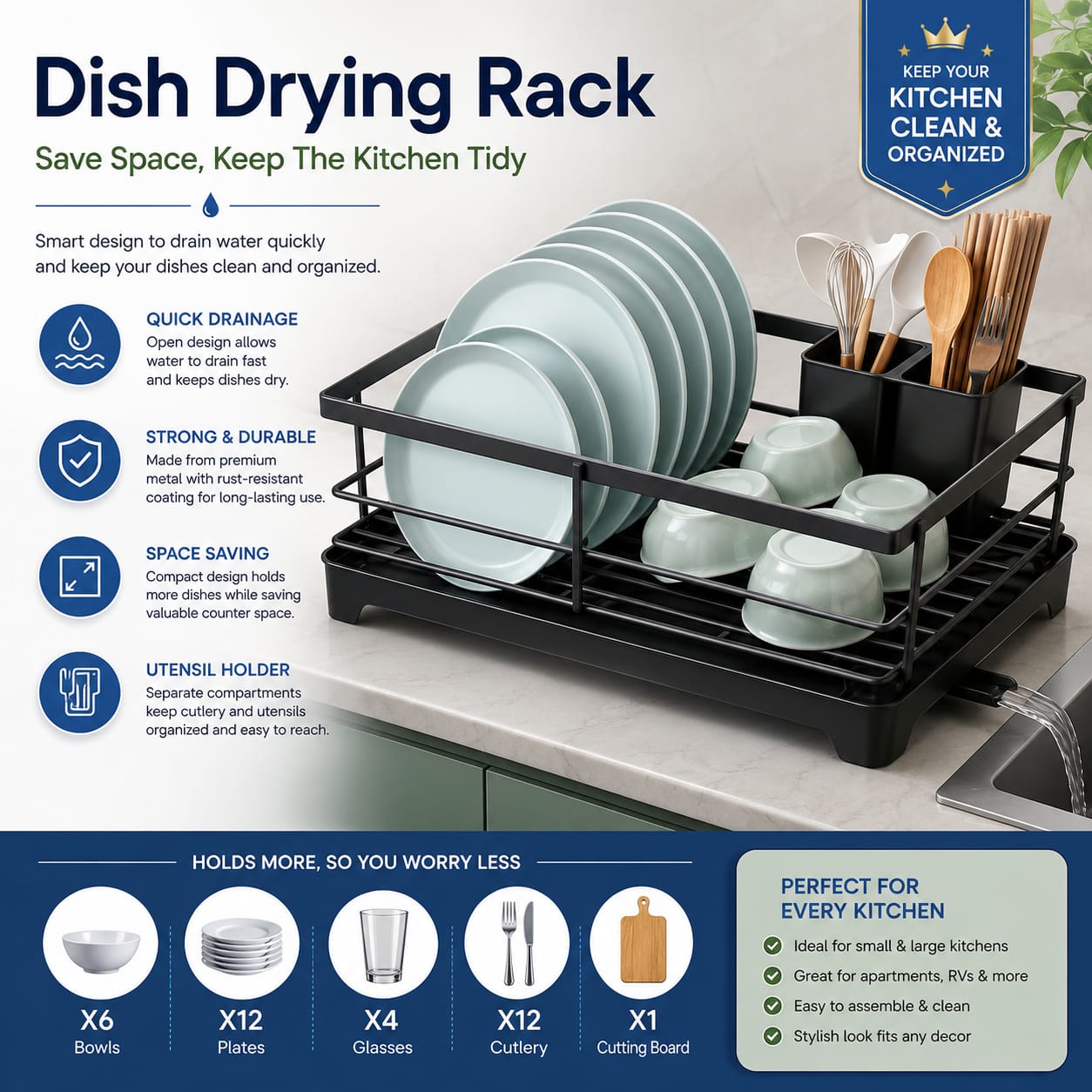 Large Capacity Dishrack