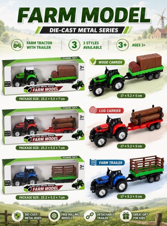 Farm Tractor And Trailer