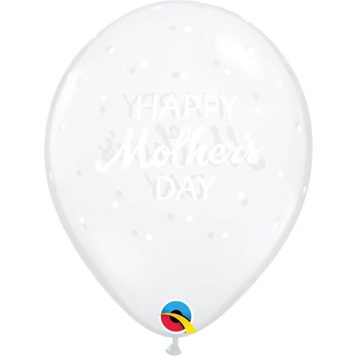 11 INCH LATEX RND MOTHER DAY PETIT POLKA DOT 50CTP