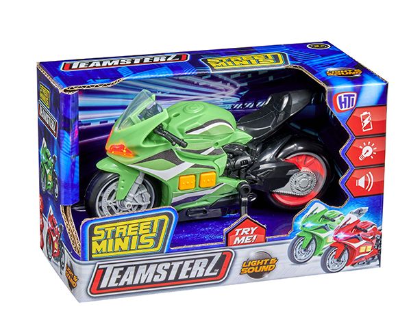 Teamsterz Street Minis Light & Sounds Street Bike (Green)