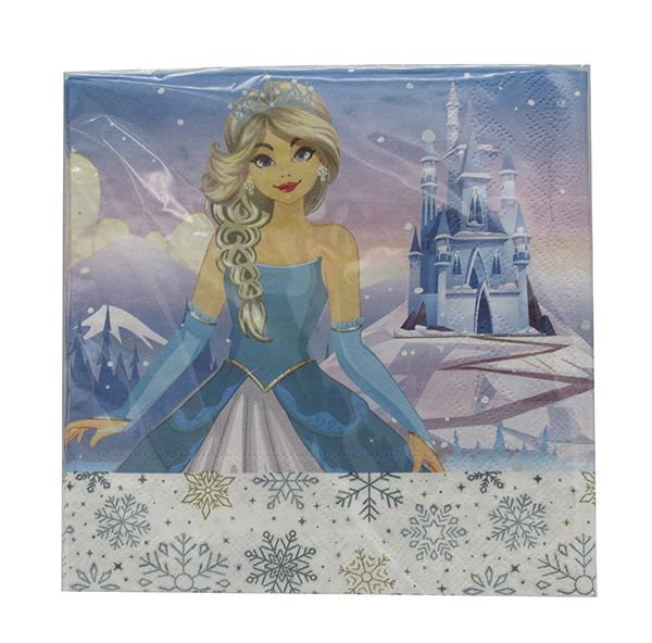 SNOW PRINCESS TWO PLY PAPER NAPKINS 33X33CM 20CT-