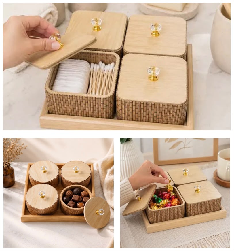 Bamboo Snack Serving Tray