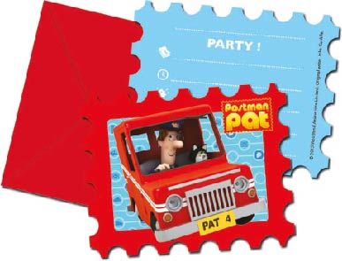 POSTMAN PAT DIE CUT INVITES&ENVELOPES 6CT
