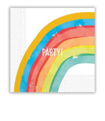 RAINBOW PARTY 2PLY PAPER NAPKINS 33X33CM 20CT