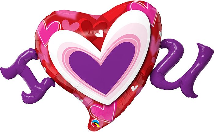 46 INCH FOIL I (HEART) U RADIANT HEARTS 1CTP