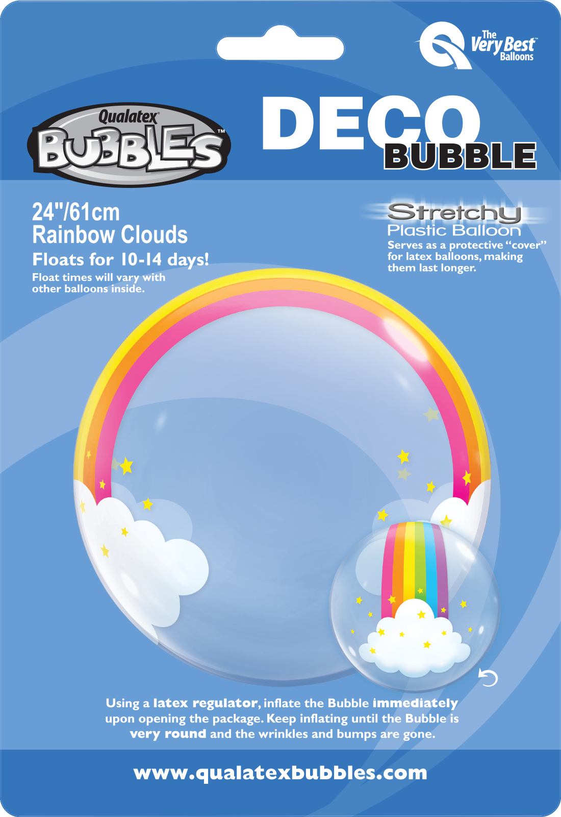24 INCH DECO BUBBLE RAINBOW CLOUDS 1 CTP