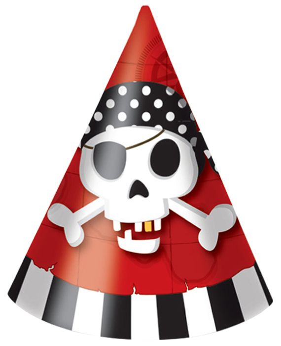PIRATE TREASURE MAP HATS 6CT