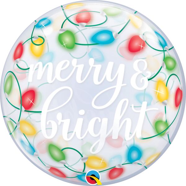 22 INCH SINGLE BUBBLE MERRY & BRIGHT LIGHTS 1CTP