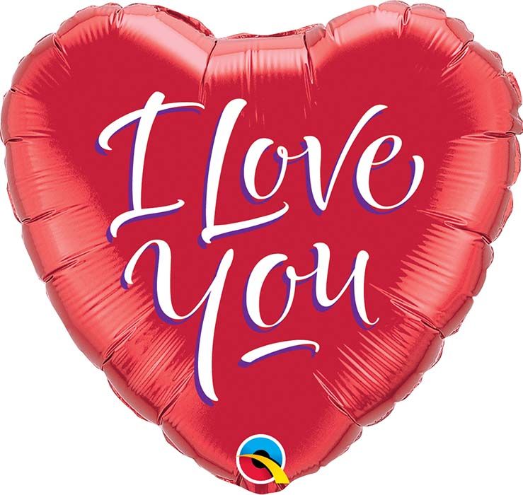 18 INCH FOIL LOVE YOU MODERN SCRIPT 1CTP