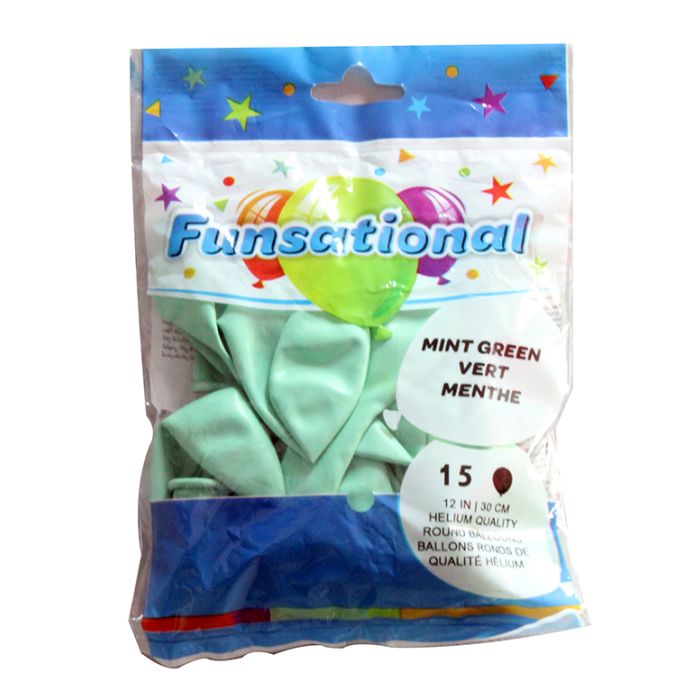 FS 12 INCH LATEX STANDARD COLOUR MINT GREEN 15CTP