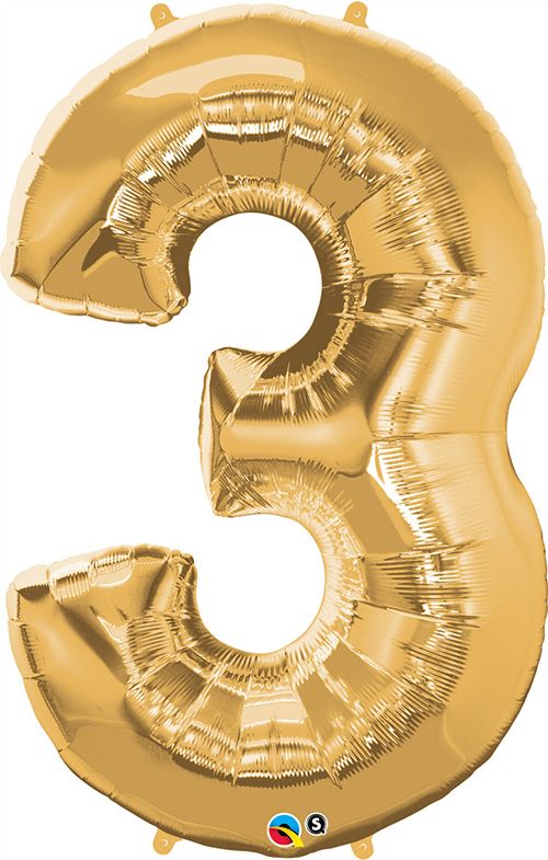 34 INCH FOIL NUMBER 3 METALLIC GOLD 1CTP
