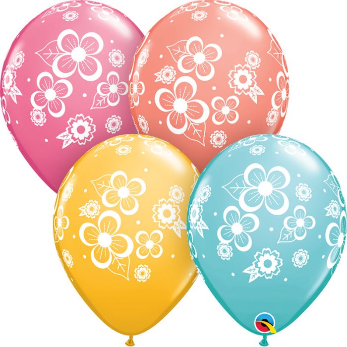 11 INCH LATEX SPECIAL AST FLORAL BLOSSOM 50CTP