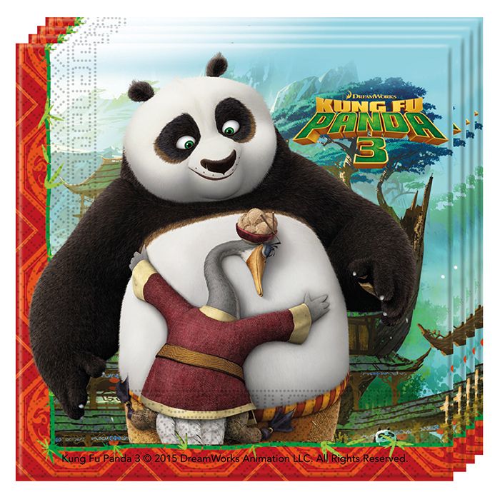 KUNG FU PANDA 3 TWO PLY PAPER NAPKINS 33X33CM 20CT