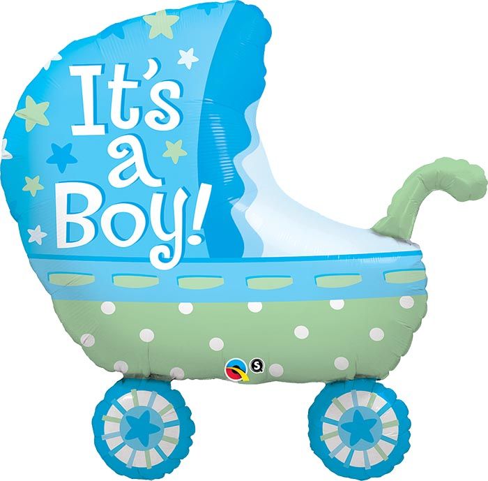 35 INCH FOIL SHAP SW ITS A BOY BABY STROLLER 1CTP