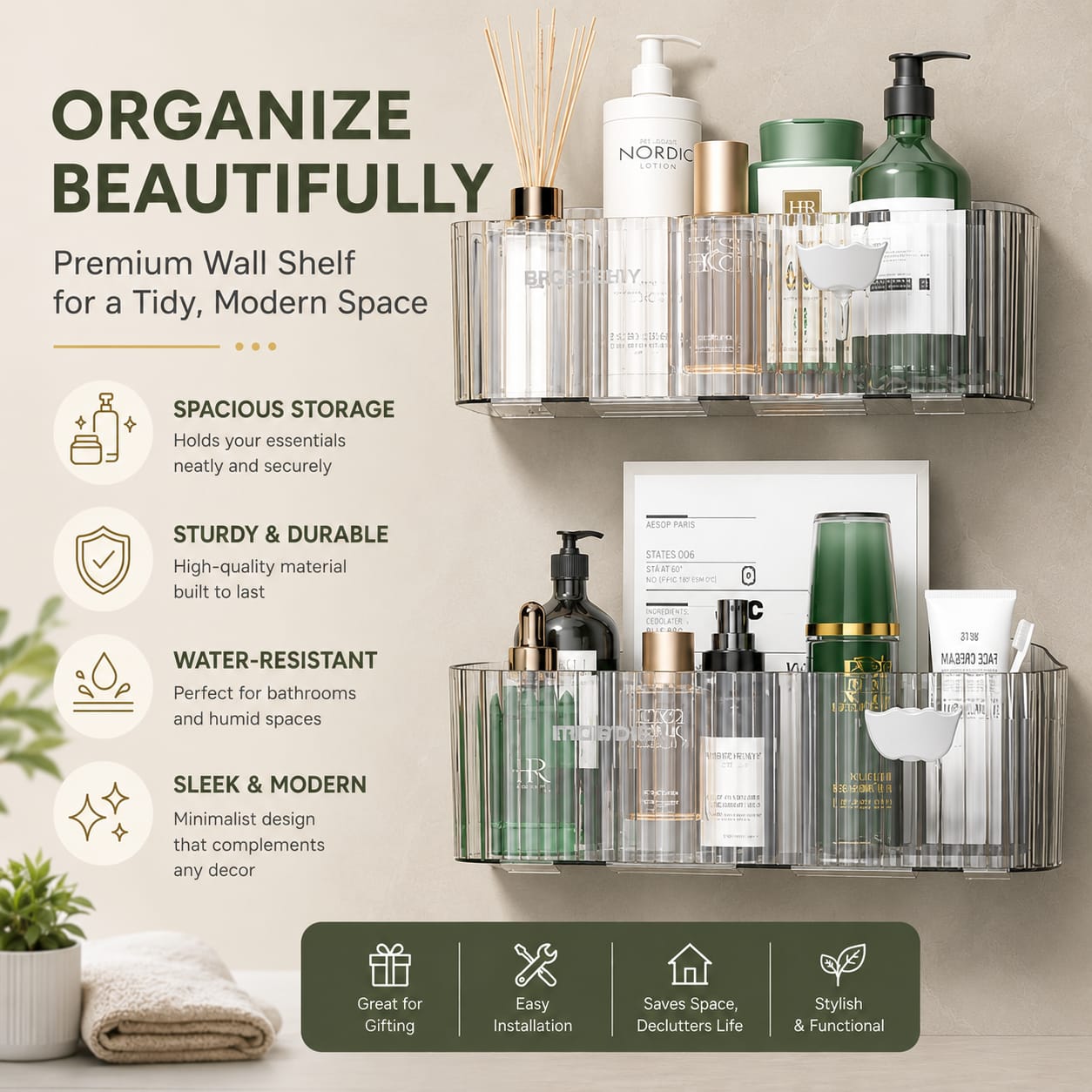 Clear Bathroom Shelf