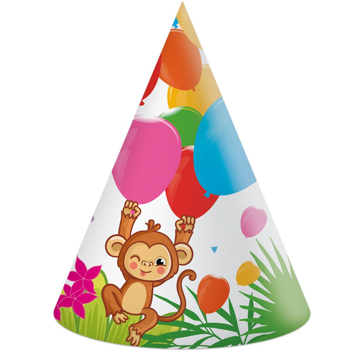 JUNGLE BALLOONS PAPER HATS 6CT