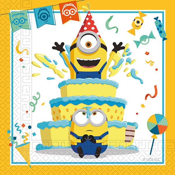 MINIONS ROG TWO PLY PAPRR NAPKINS 33X33CM 20CT-
