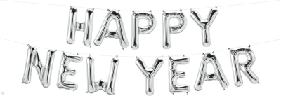 16 IN FOIL HAPPY NEW YR SILVER KIT AIR FILLED 1CTP