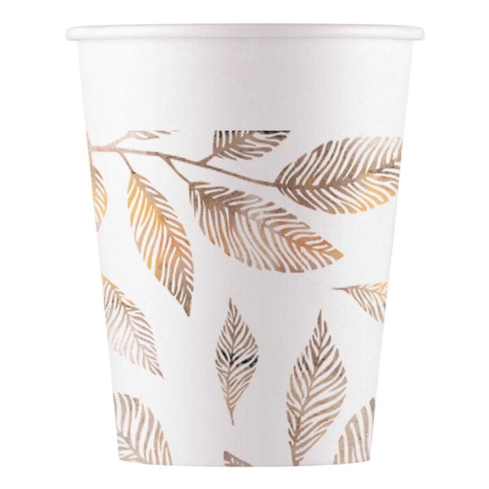 8 Piece Grey Branches Paper Cups 200ml