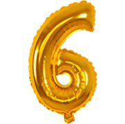 12 INCH AIRFILLED GOLD FOIL BALLOON 6 1CTP