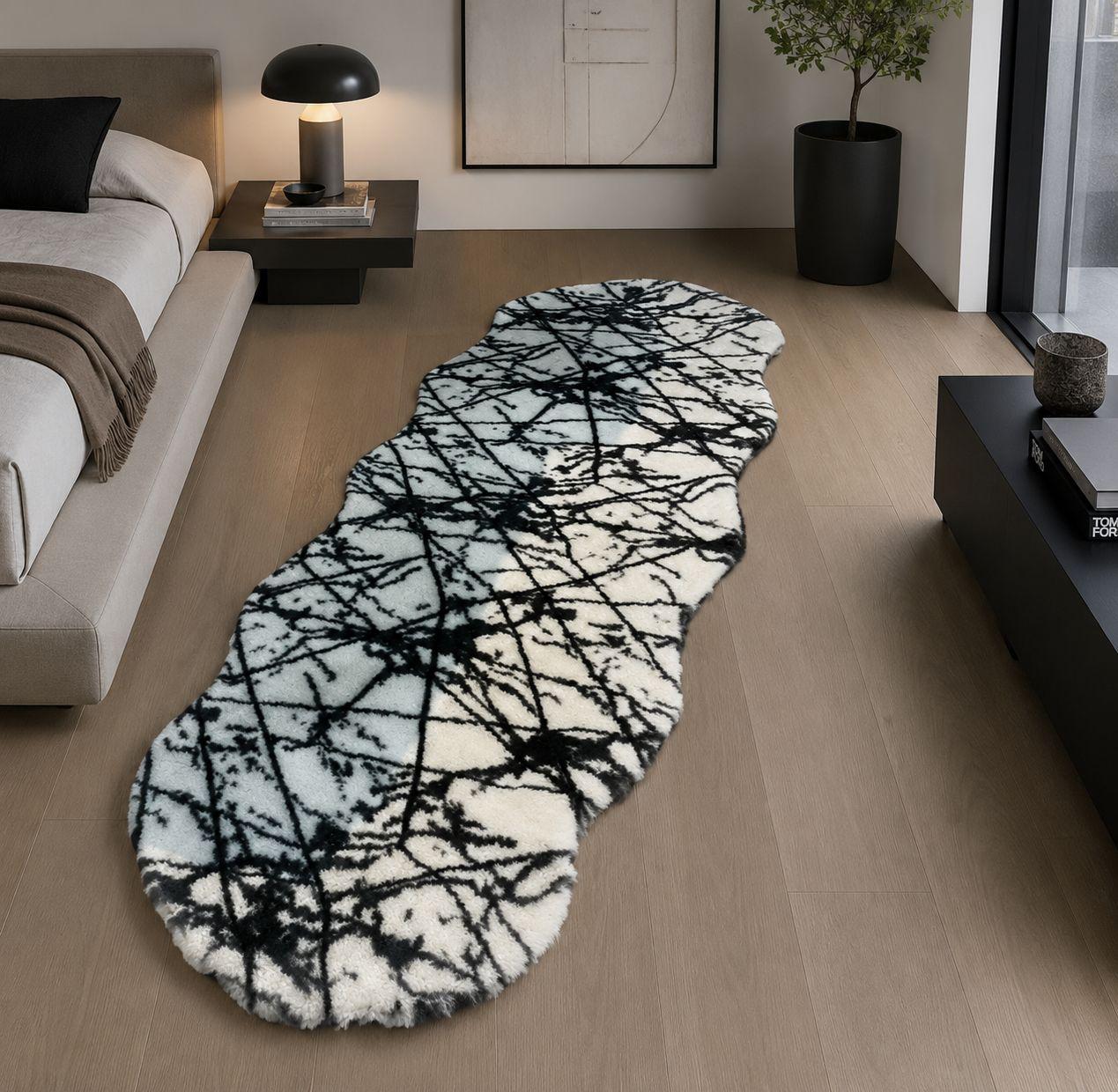 Wave Faux Fur Runner Rug