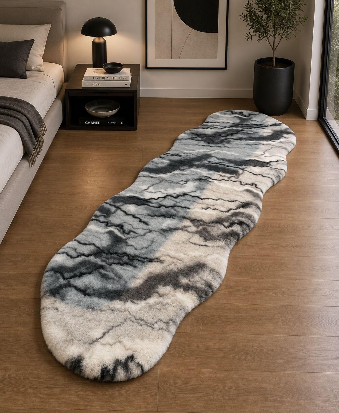 Wave Faux Fur Runner Rug