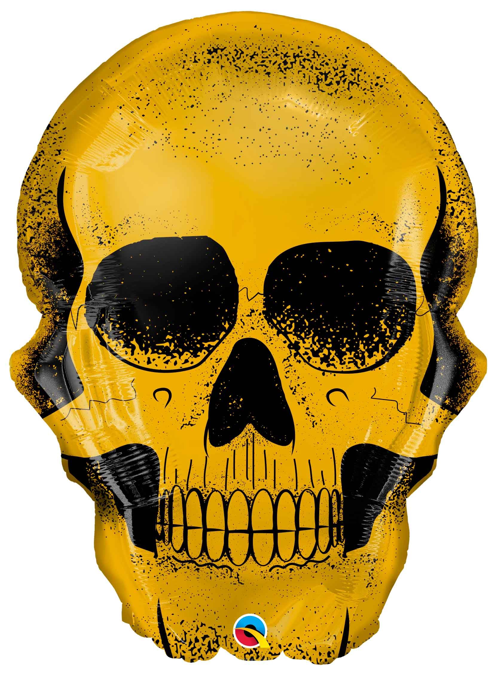 36 INCH FOIL SHAPED GOLDEN SKULL 1CTP