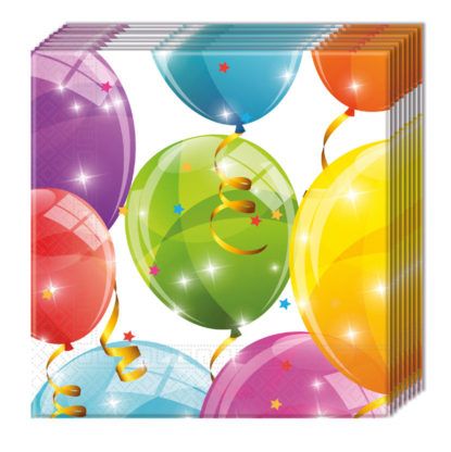 SPARKLING BALOON TWO PLY PAPER NAPKIS 33X33CM 20CT