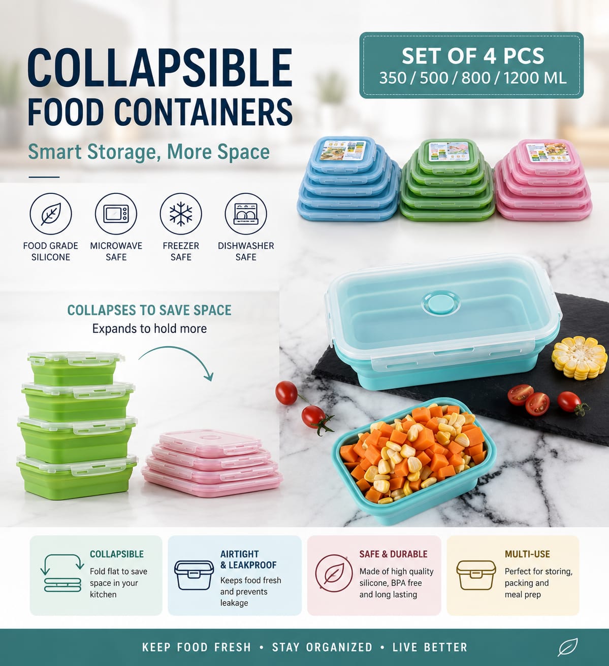Collapsible Food Containers